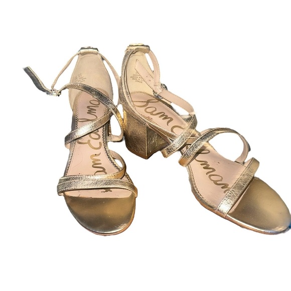 Sam Edelman gold strappy heels - Picture 4 of 11